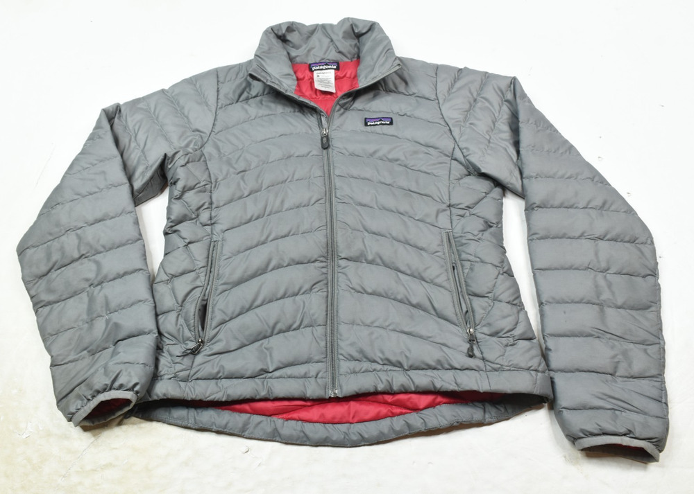 Patagonia Down Sweater Insulated Jacket Womens Small Gray Long Sleeve Hiking